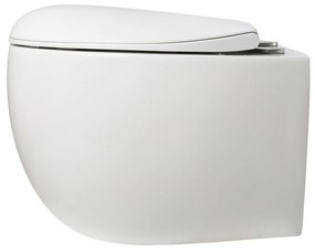 Miska WC wisząca bezkołnierzowa biała EGANI White z deską wolnoopadającą typu Slim