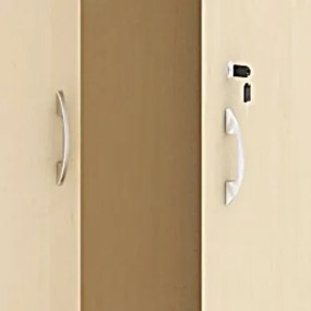 Szafa szatniowa MIRELLI z wysuwanym wieszakiem, 800 x 400 x 1800 mm, brzoza