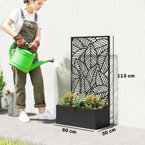 Outsunny podwyższana grządka metalowa z kratownicą dla pnączy, wolnostojąca lub do montażu na ścianie | Aosom PL