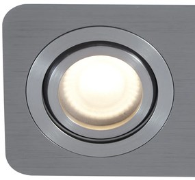 Zewnetrzna Zestaw 6 zaokrąglonych reflektorów wpuszczanych Gunmetal GU10 50mm Regulowane IP44 2-źródła światła - Alberto Nowoczesny Oswietlenie zewnetrzne
