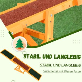 PawHut Huśtawka zręcznościowa dla psa Drewniana równoważnia do agility 180x30x30cm Naturalne drewno | Aosom PL