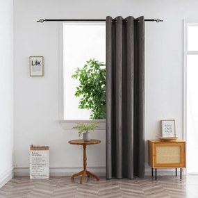 Zasłona zaciemniająca DUNES VELVET 140x250 cm, ciemnoszara Zawieszanie: Metalowe pierścienie