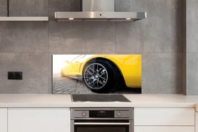 Panel szklany do Kuchni Klasyczne Żółte Auto