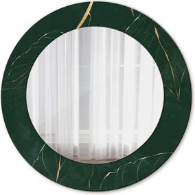 Lustro z nadrukiem okrągłe Delikatne złote liście
