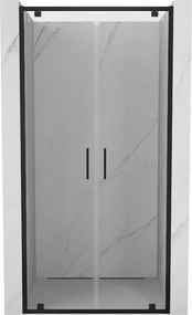 Mexen Exo drzwi prysznicowe podwójne uchylne 80 cm, transparent, czarne - 8182-080-000-70-00