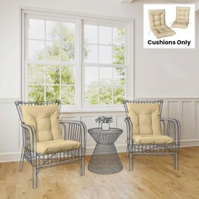 Outsunny Wodoodporne poduszki na krzesła z oparciem i paskami do użytku wewnętrznego i zewnętrznego, beżowe | Aosom PL