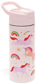 Jasnoróżowa butelka dla dzieci ze stali nierdzewnej 500 ml Unicorn – Rex London