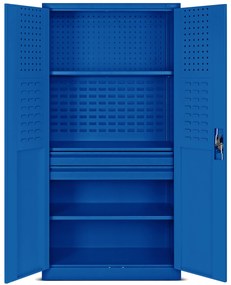 Warsztatowo-narzędziowa szafa metalowa SZYMON, 920 x 1850 x 500 mm, niebieska