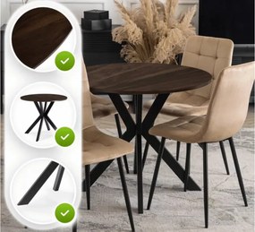 Stół okrągły Legs z nowoczesną stalową podstawą – kompaktowy i funkcjonalny do kuchni w 3 wymiarach