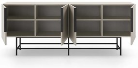 Kremowa niska komoda 200x77,5 cm Eldia – Marckeric