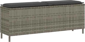 Ławka ogrodowa z szarym poduszka 110x30x40,5 cm z plecionej żywicy - Wygodna i trwała