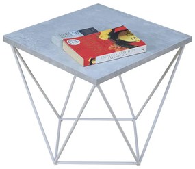 Minimalistyczny stolik kawowy beton + biały - Mokita 5X