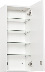 Szafka ścienna Kleankin z regulowanymi półkami, biała płyta wiórowa E1, zamykana na klucz, 30x20x70 cm | Aosom PL