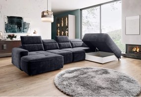 Narożnik COLOMBO XL z elektryczną regulacją siedziska Prawostronny w tkaninie PALLADIUM 19 WERSAL