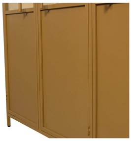 Musztardowa metalowa witryna 140x200x44 cm Exhibit – WOOOD