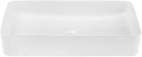 Biała prostokątna ceramiczna umywalka nablatowa A4-P90