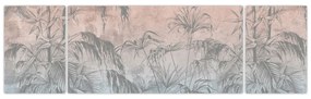 Obraz - Tropikalne rośliny na ścianie (170x50 cm)