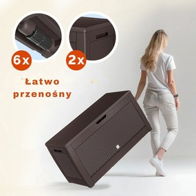 Skrzynia do przechowywania RATO, 310L, 119x48x60cm, brązowa Prosperplast