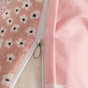 Dwustronna poszewka na poduszkę DUO SENSE DAISELLE 45x45 cm mikroplusz/flanela, różowy