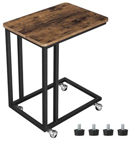 Stolik pomocniczy na kółkach TAYLOR 50x35cm, rustykalny brązowy
