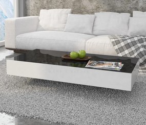 Niski stolik kawowy Pixel 90x60 cm, kolor czarno-biały połysk