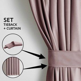 Jasnobrązowa aksamitna zasłona częściowo zaciemniająca (dimout) 140x245 cm Eyelets – Restilo