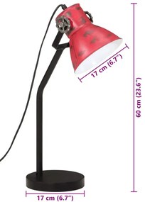 Lampa stołowa w retro stylu postarzały czerwony M001 - Nona