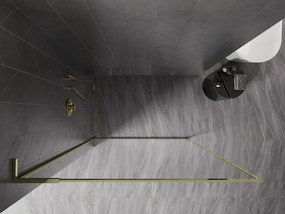 Mexen Kioto-F L ścianka prysznicowa Walk-in z ramką 70 x 202 cm, transparent 8 mm, złota - 800-070-174-50-00