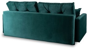 Sofa z Funkcją Spania SEUL Rozkładana Dwuosobowa Welurowa Zielona Nowoczesna do Salonu