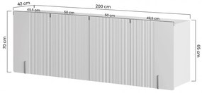 Komoda Malmi 200 cm wisząca - czarny mat / czarny