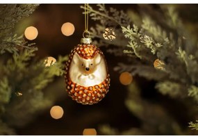 Szklana ozdoba świąteczna wykonana ręcznie 8 cm Hedgehog – Sass &amp; Belle