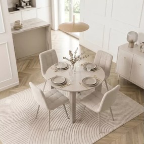 Okrągły stół rozkładany Confetti do jadalni i salonu, blat laminowany