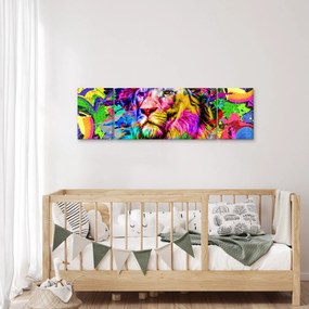 Obraz - obraz 3D lwa (170x50 cm)