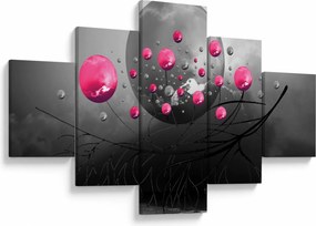 Obraz różowych abstrakcyjnych kul (125x70 cm)