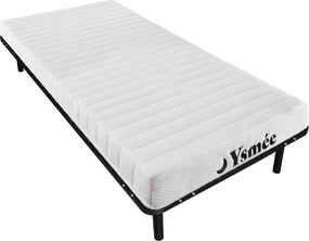 Zestaw rama z żebrowym spodem + 7-strefowy materac z pianki 25kg/m3 STELO KIDS o grub. 12 cm marki Ysmée 90 × 200 cm