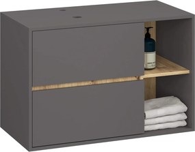 Szafka łazienkowa podwieszana 90cm grafit szary+ dąb artisan T3-F05
