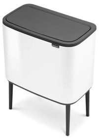 Biały stalowy kosz na śmieci do segregacji odpadów otwierany na dotyk 34 l Bo Touch Bin – Brabantia
