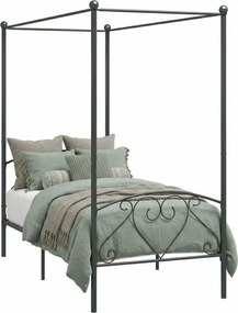 Szare metalowe łóżko z baldachimem 100x200 cm L2-Z11