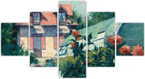 Obraz - Gustave Caillebotte, Dahlias, Garden at Petit Gennevilliers, reprodukcje (125x70 cm)