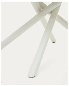 Biały rozkładany stół ze szklanym blatem 100x130 cm Yodalia – Kave Home