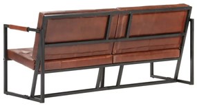 Brązowa sofa 3-osobowa ze skóry koziej – Bienee
