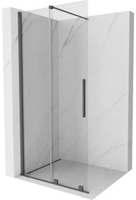 Mexen Velar ścianka prysznicowa rozsuwana Walk-in 80 x 200 cm, transparent 8 mm, gun gray szczotkowany - 871-080-000-03-66