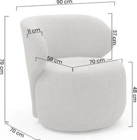 Fotel wypoczynkowy Cocoon - beżowa boucle Catch Me 02