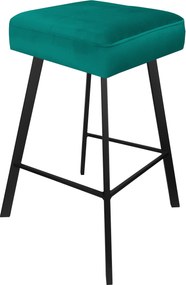 Hoker MAX krzesło barowe tkanina Welur podstawa metalowa : Kolor nogi - Czarna profil, Kolor tkaniny - VELVET - MG20, Typ siedziska - Siedzisko stałe