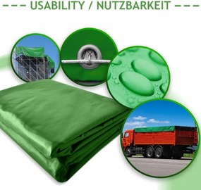 JAGO Plandeka 650 g/m², aluminiowe oczka, zielona, ​​5 x 6