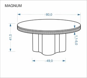 Okrągła ława 80 cm Magnum Halmar, biały marmur / naturalny