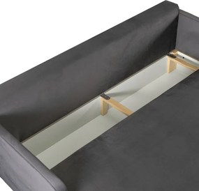 Sofa Rozkładana z Funkcją Spania VIVO Dwuosobowa Szara Glamour do Salonu