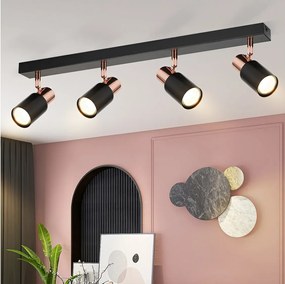 NETTLIFE Reflektor sufitowy 4 żarówki GU10 lampa kuchenna 355° obrotowa lampa sufitowa nowoczesny spot