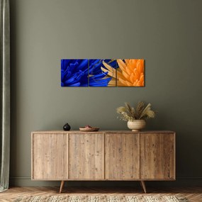 Szczegółowy obraz kwiatów (z zegarem) (90x30 cm)