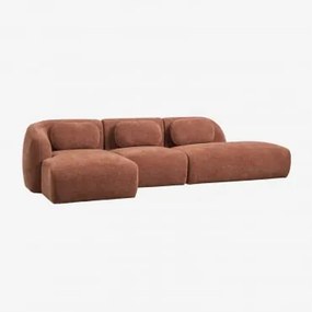 Sofa Modułowy Z Lewym Szezlongiem, 3-częściowy Z Prawym Szezlongiem, Tapicerowany Tkaniną Chenille Coquette Rdzawobrązowy Chenille - Sklum